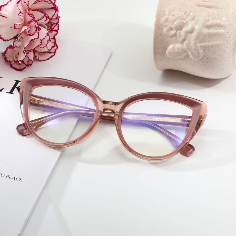 Prudence Cat Eye Pink Glasses