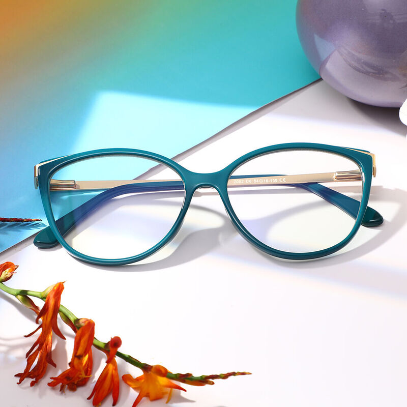 Nicholas Cat Eye Green Glasses