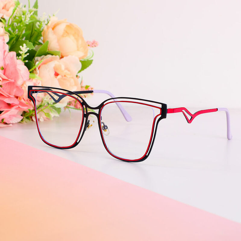 Steinbeck Square Purple Glasses