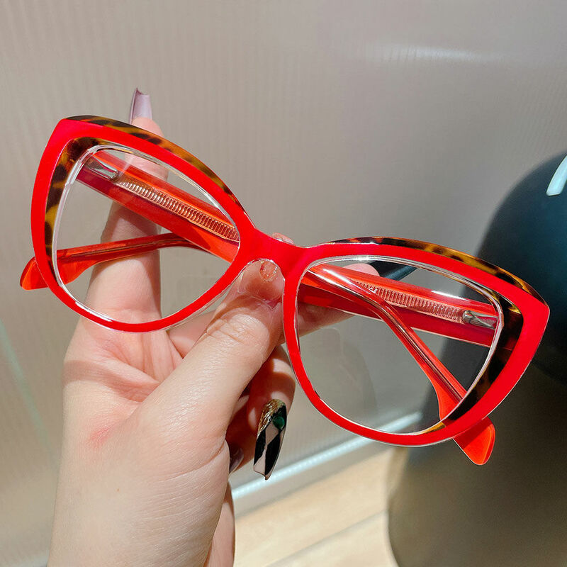 Rockefelle Cat Eye Red Glasses