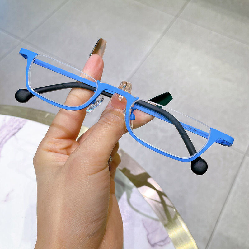 Horatio Rectangle Blue Glasses