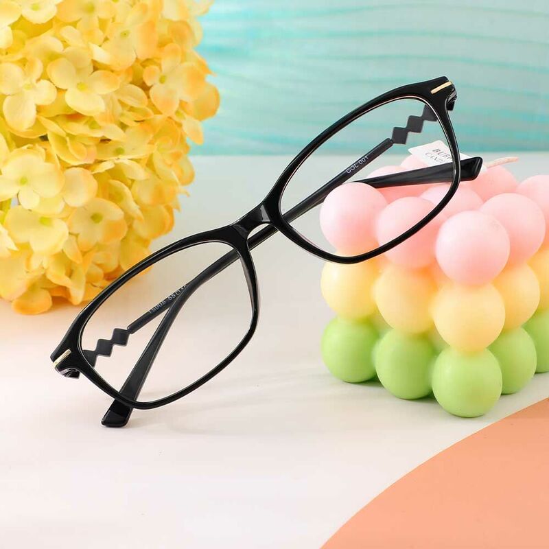 Celeste Rectangle Black Glasses