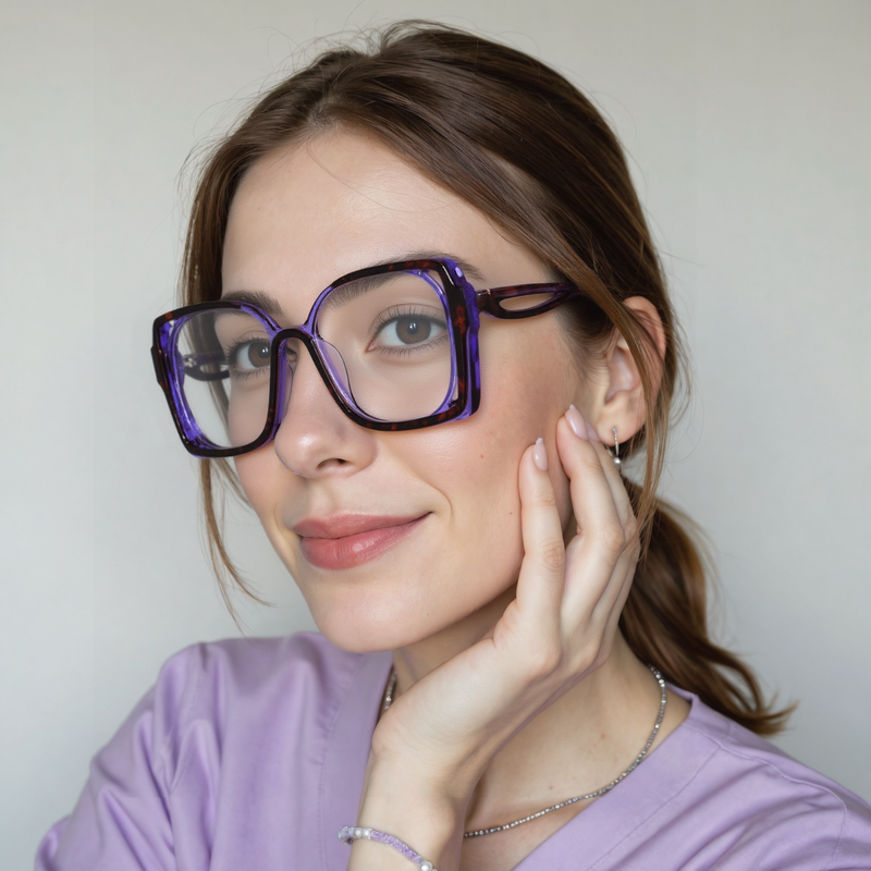 Richardso Aviator Purple Glasses