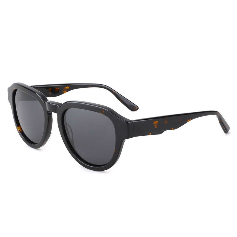 Augustine Round Black Tortoise Sunglasses