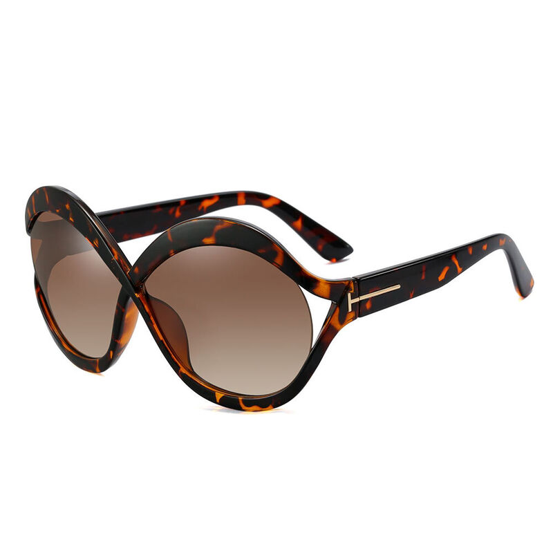 Aurelian Round Leopard Sunglasses