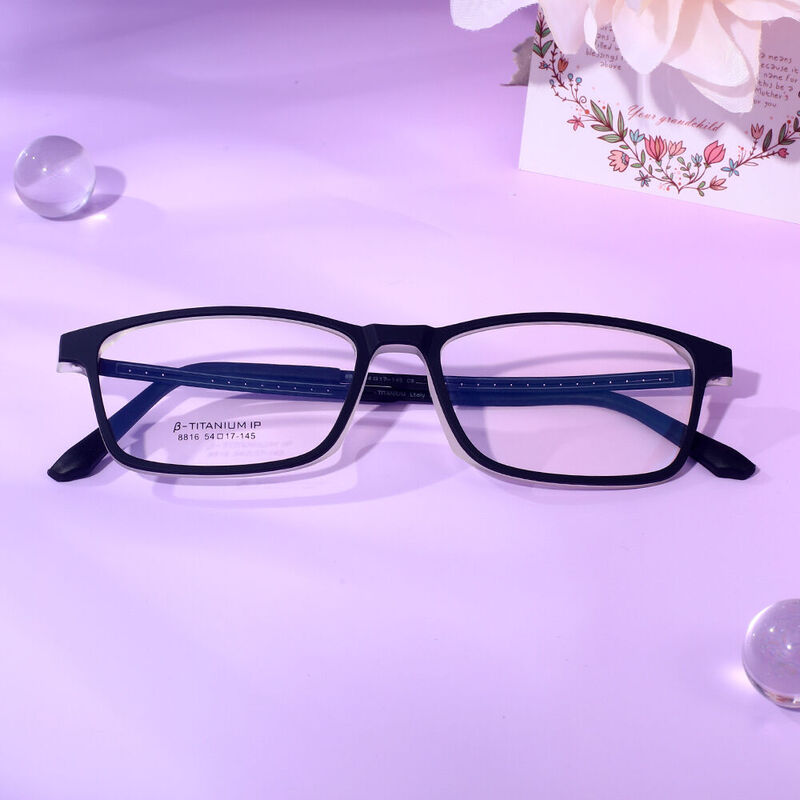 Salome Rectangle Black Transparent Glasses
