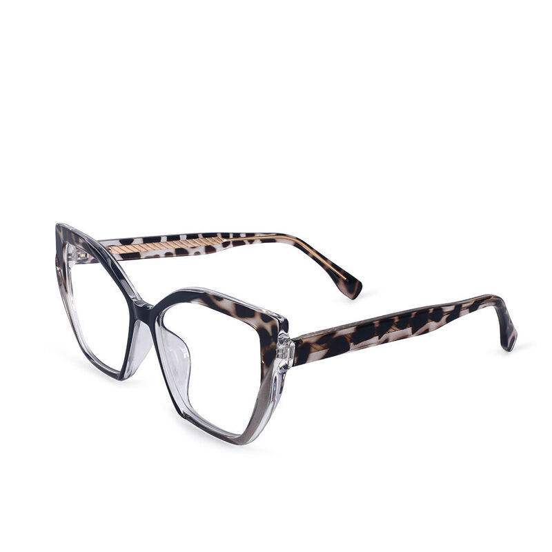 Sabrina Square Black Leopard Glasses