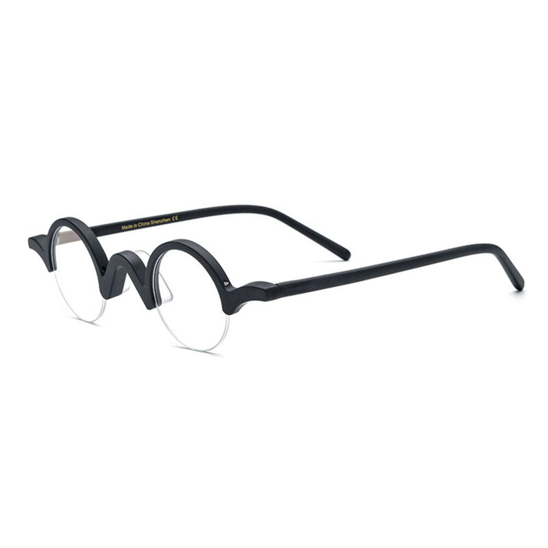 Carrero Round Black Glasses