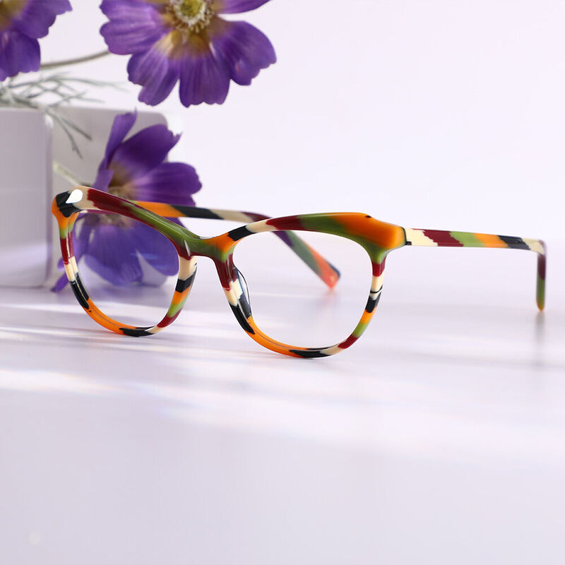 Augusta Cat Eye Orange Glasses
