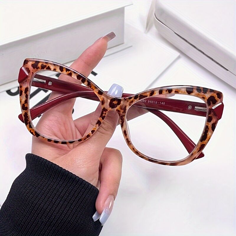 Isabella Cat Eye Leopard Glasses