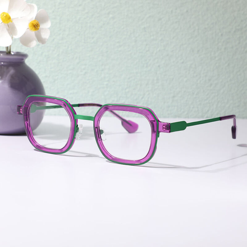 Luci Square Purple Glasses