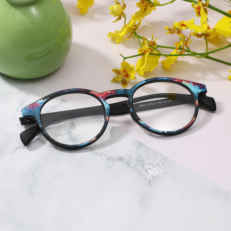 Alvi Round Blue Glasses