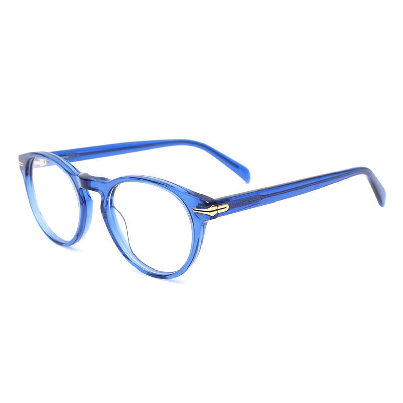 Samsen Round Blue Glasses