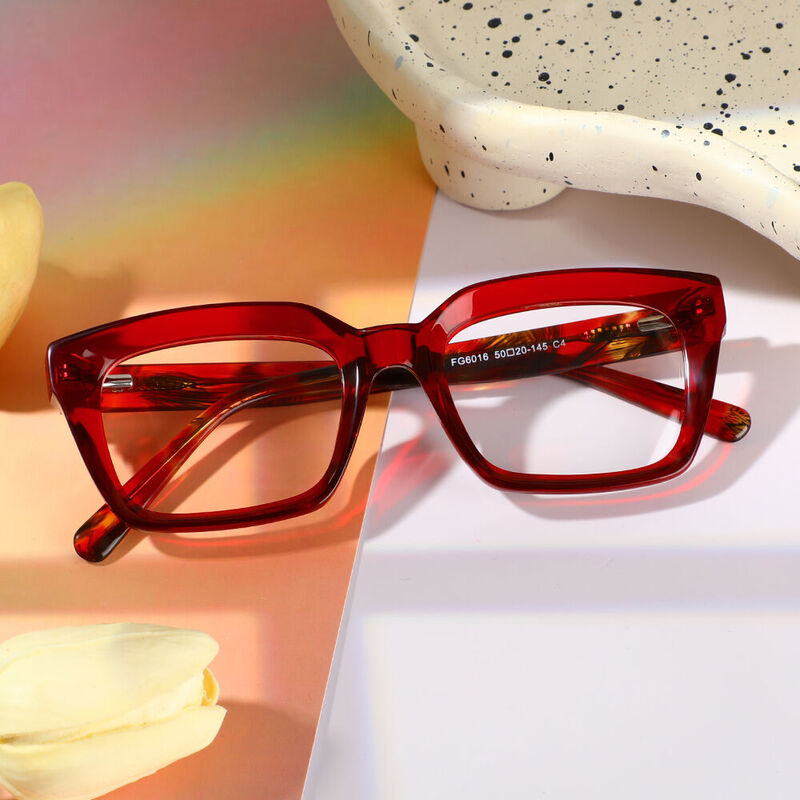 Copperfie Quadratische Rote Brille