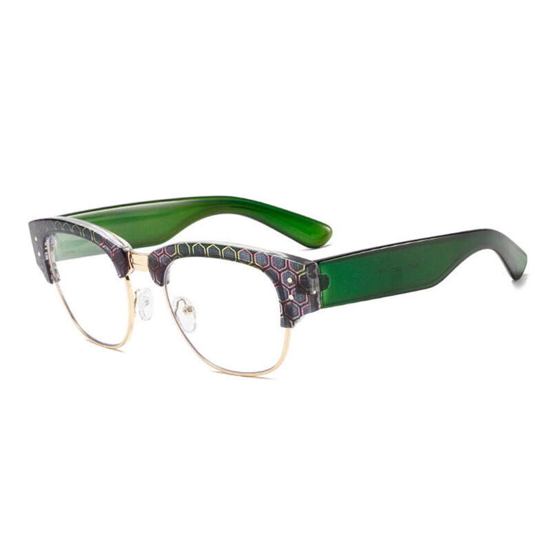 Samson Browline Green Glasses
