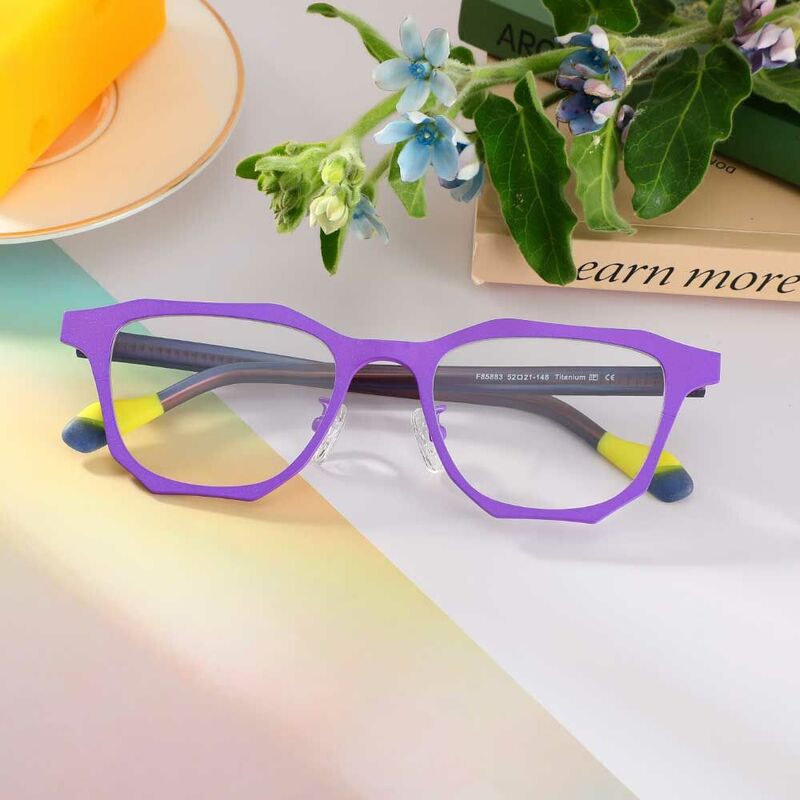 Snow Square Purple Glasses