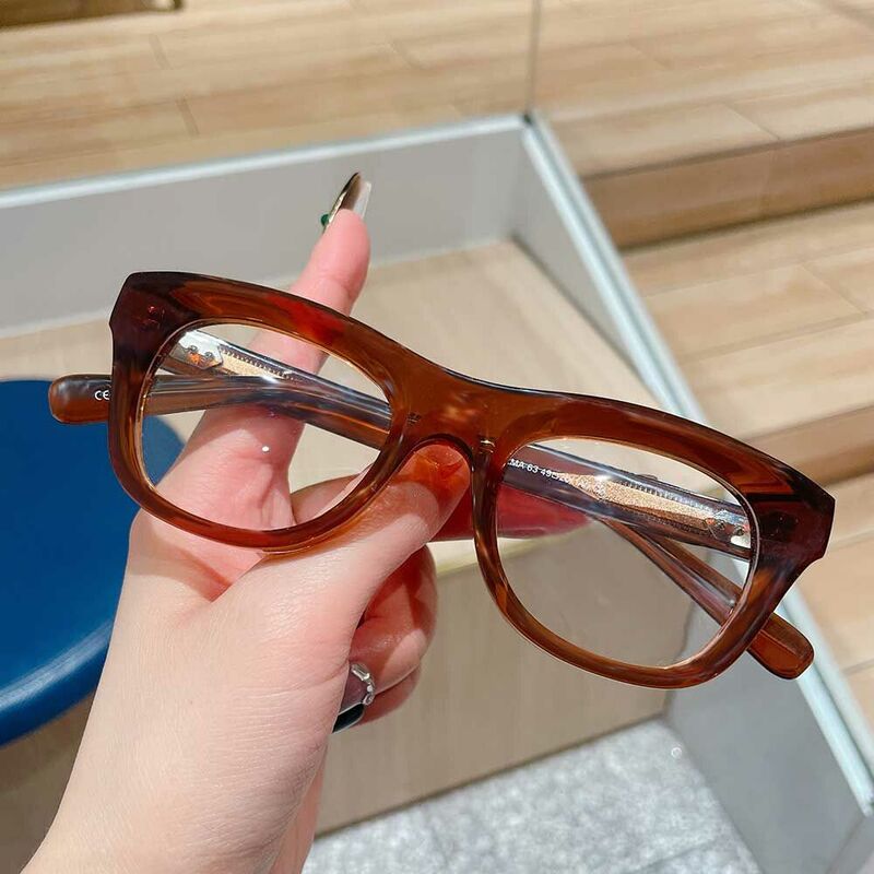 Raleign Square Brown Glasses