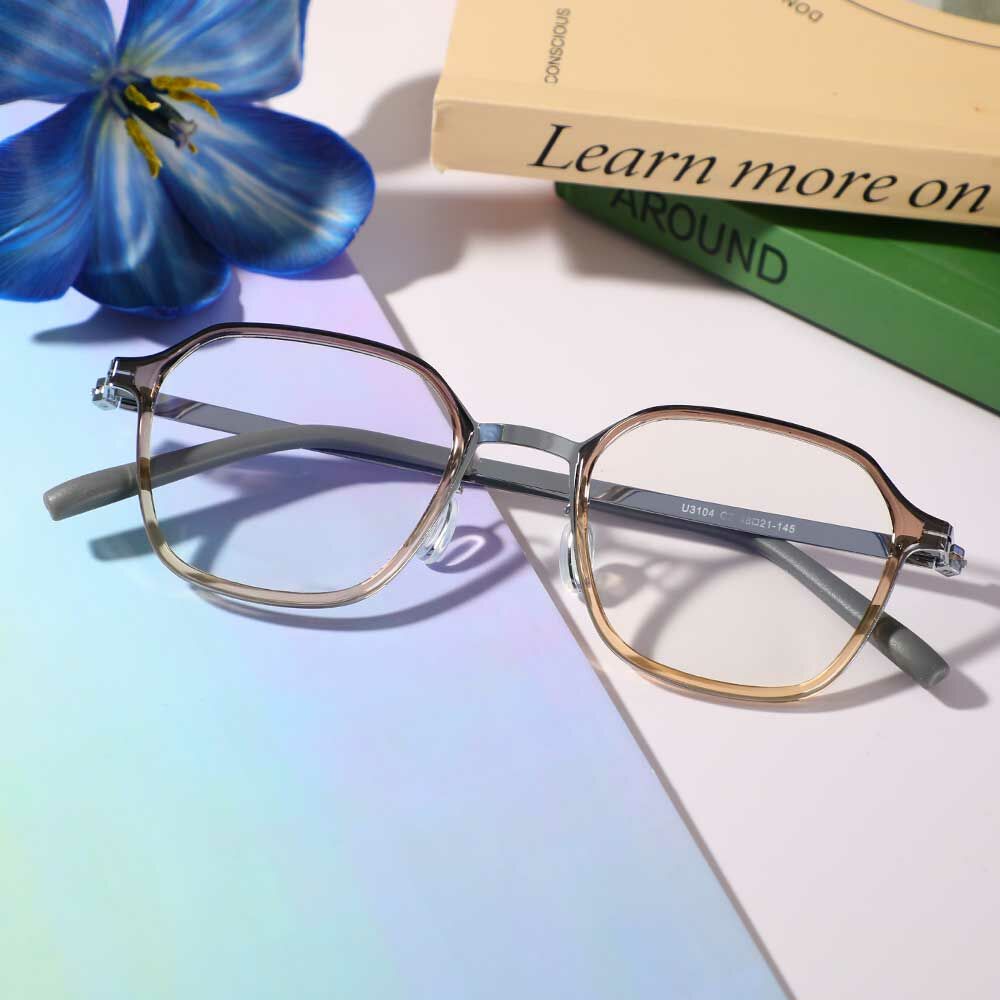 Lunettes de Vue Coli Géométrique Champagne