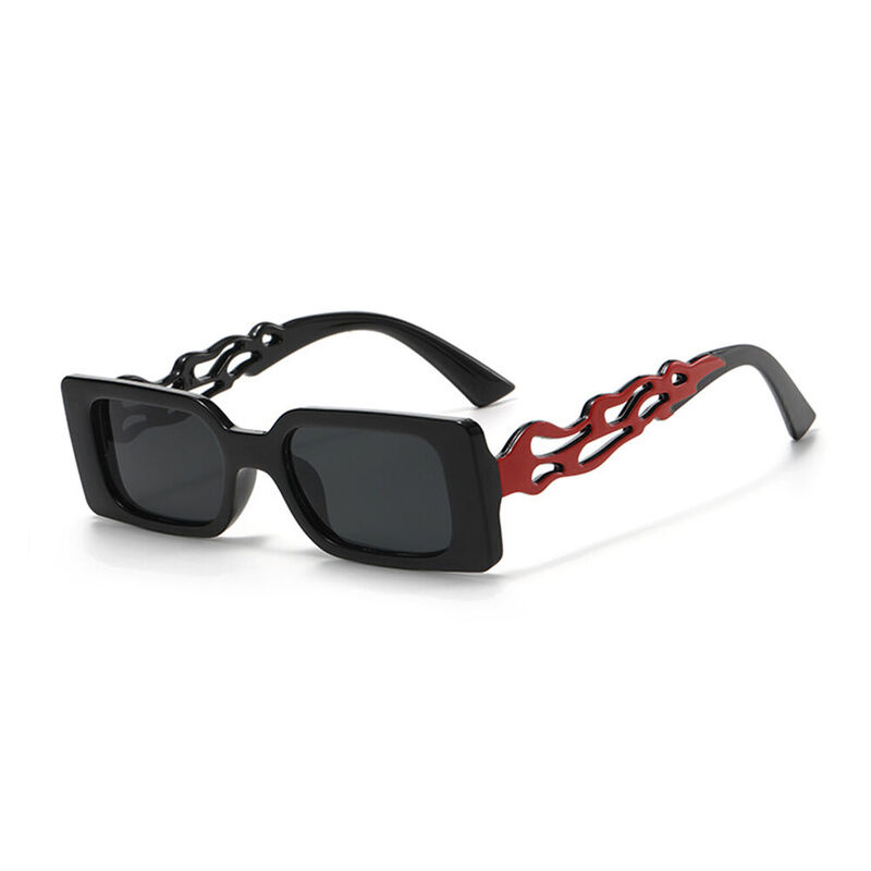 Resort Rectangle Red Sunglasses