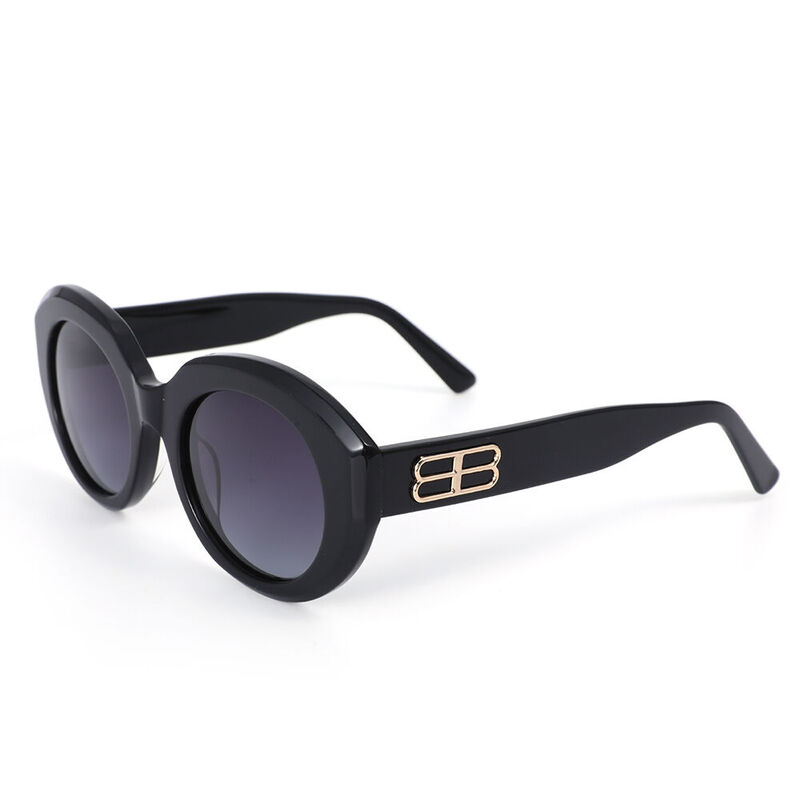 Sylvia Cat Eye Black Sunglasses