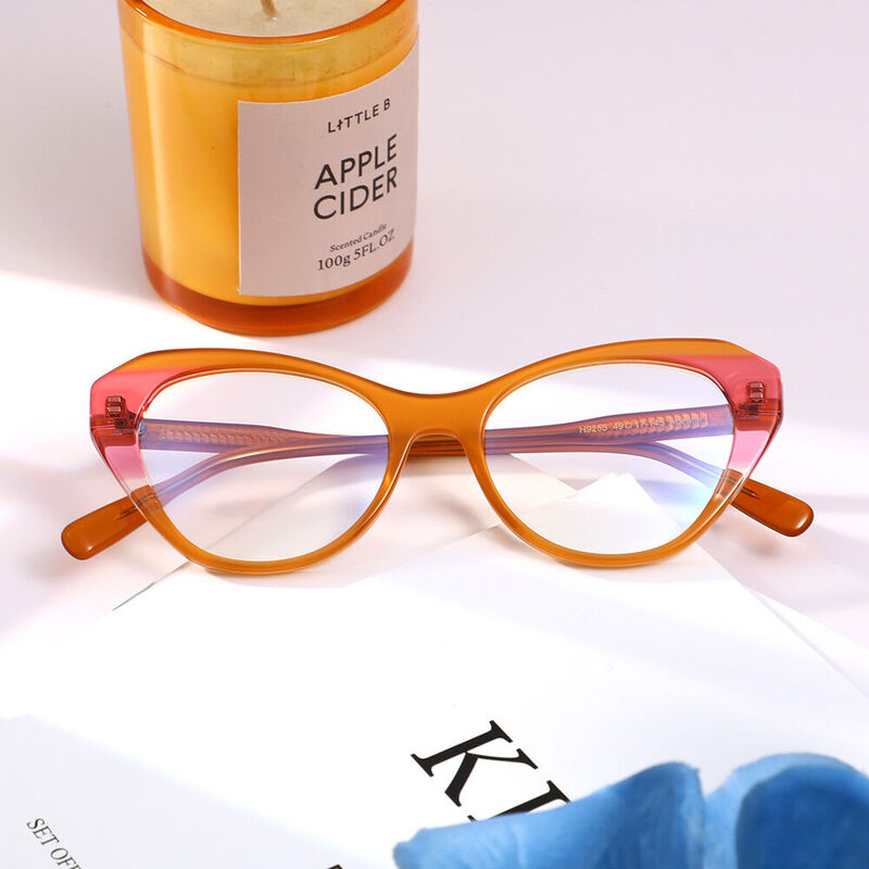 Tania Cat Eye Orange Glasses
