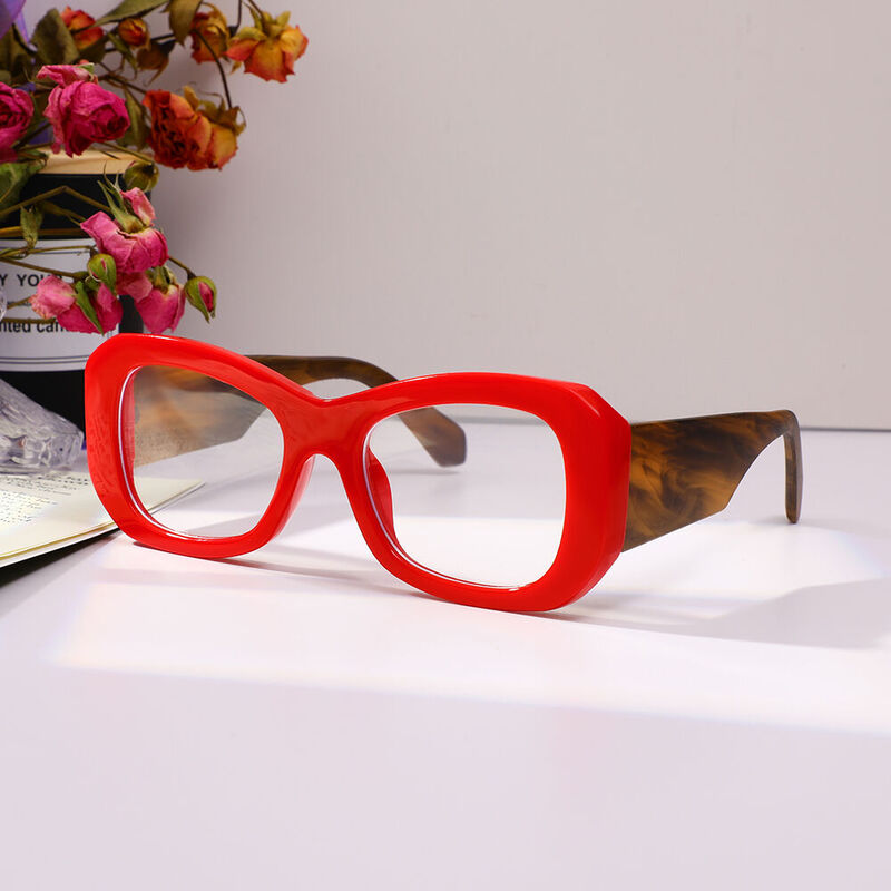 Elizabet Cat Eye Red Glasses