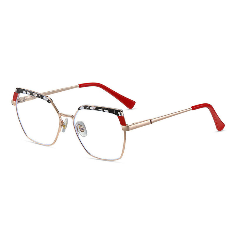 Occhiali da Vista  Marroneing Poligono Rosso
