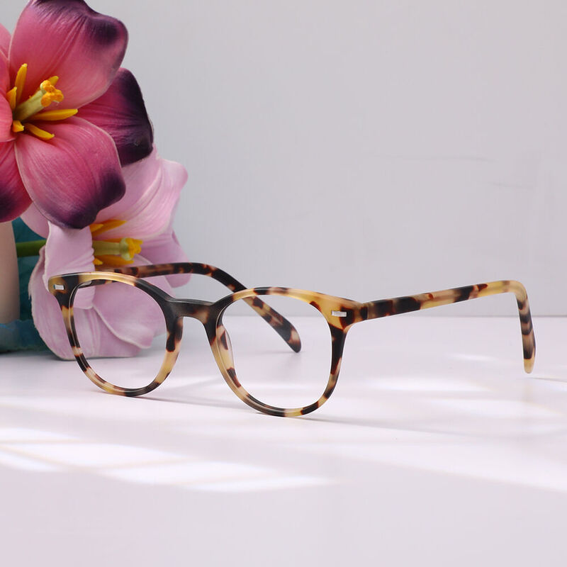 Kimb Round Orange Glasses