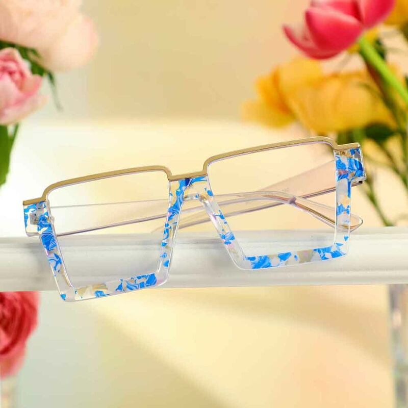 Olga Square Blue Glasses