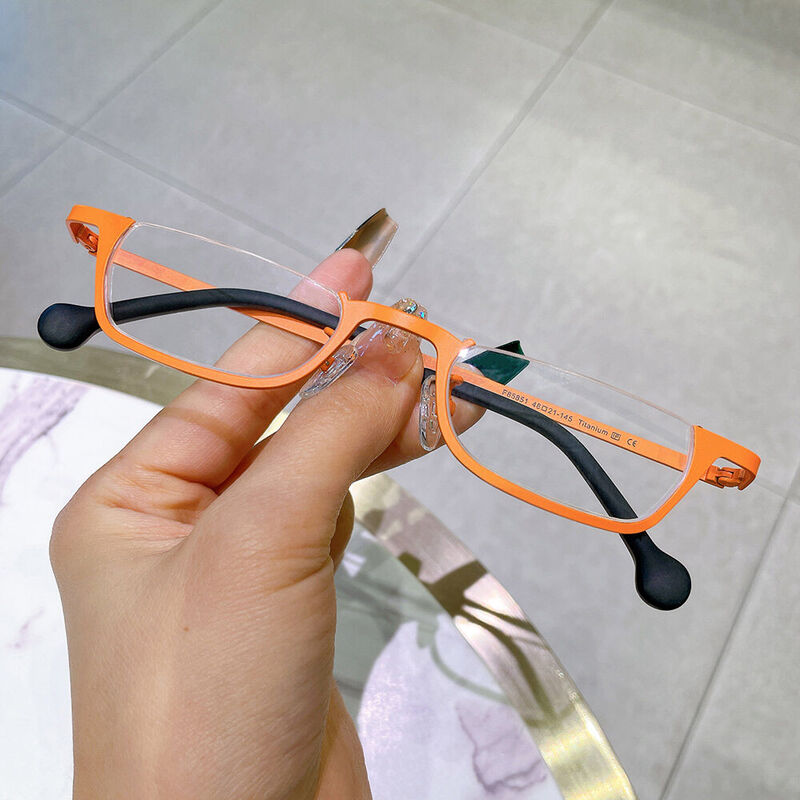 Horatio Rectangle Orange Glasses