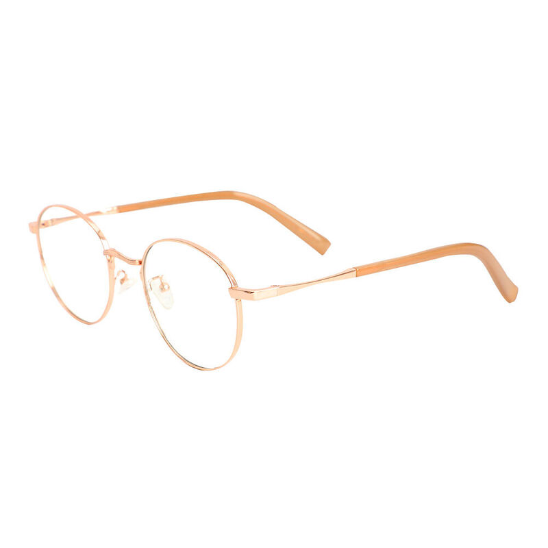 Lunettes de Vue Owen Ronde Rose Doré