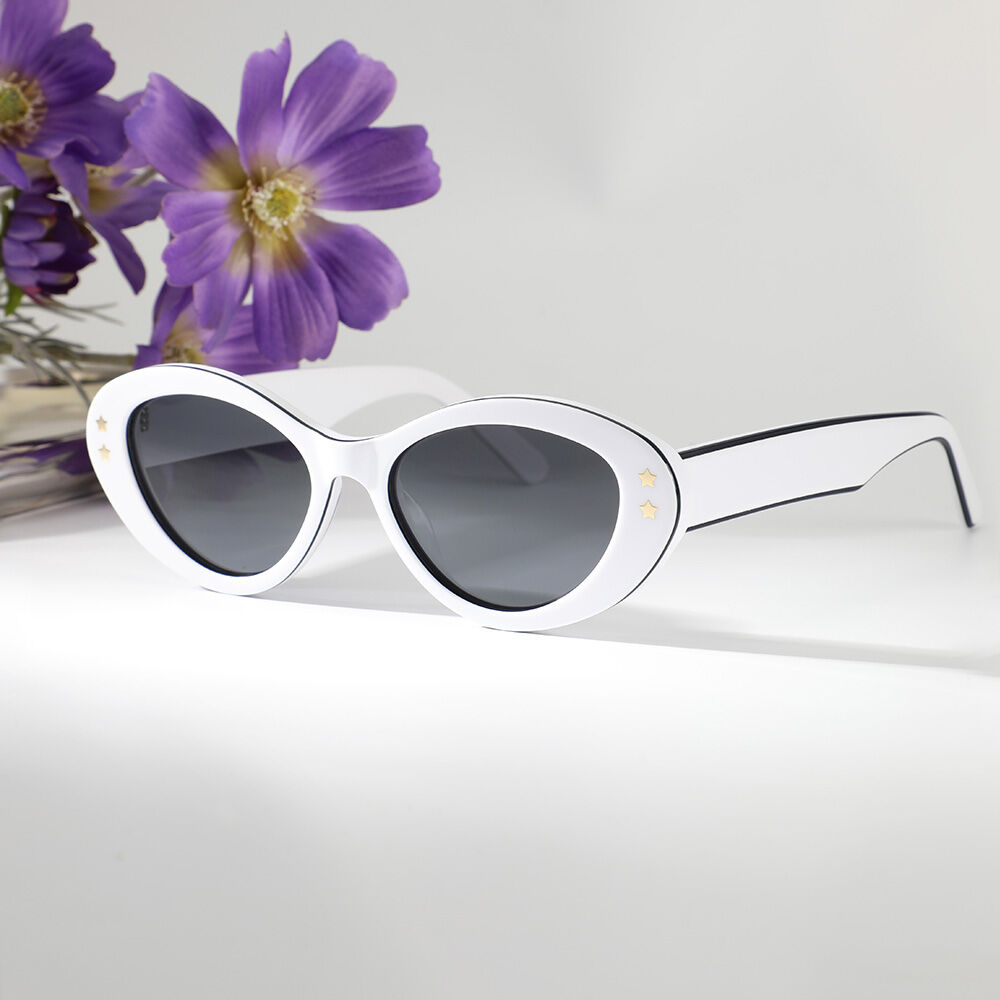Nova Cat Eye White Sunglasses