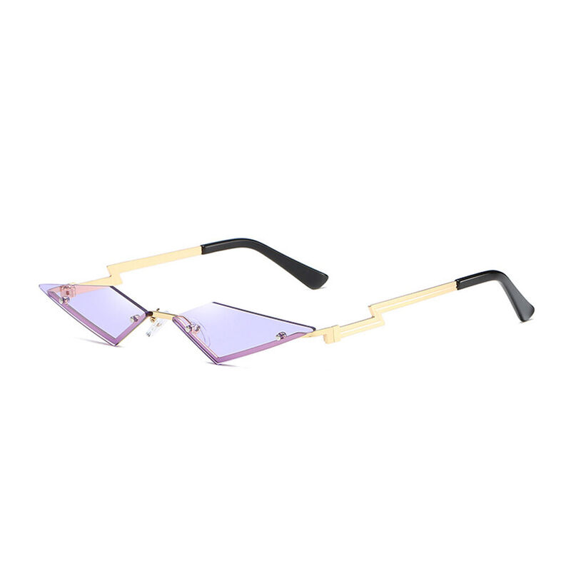 Locket Geometric Purple Sunglasses