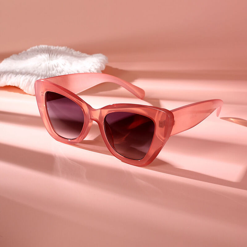 Honeymoon Cat Eye Pink/Grey Gradient Sunglasses