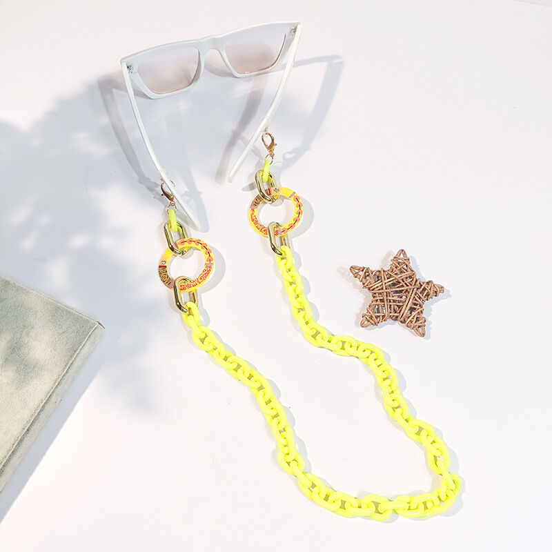 Sal Glamorous and Unique Alloy Yellow Glasses Chain