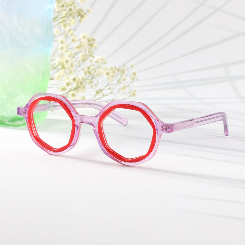 James Geometric Purple Glasses