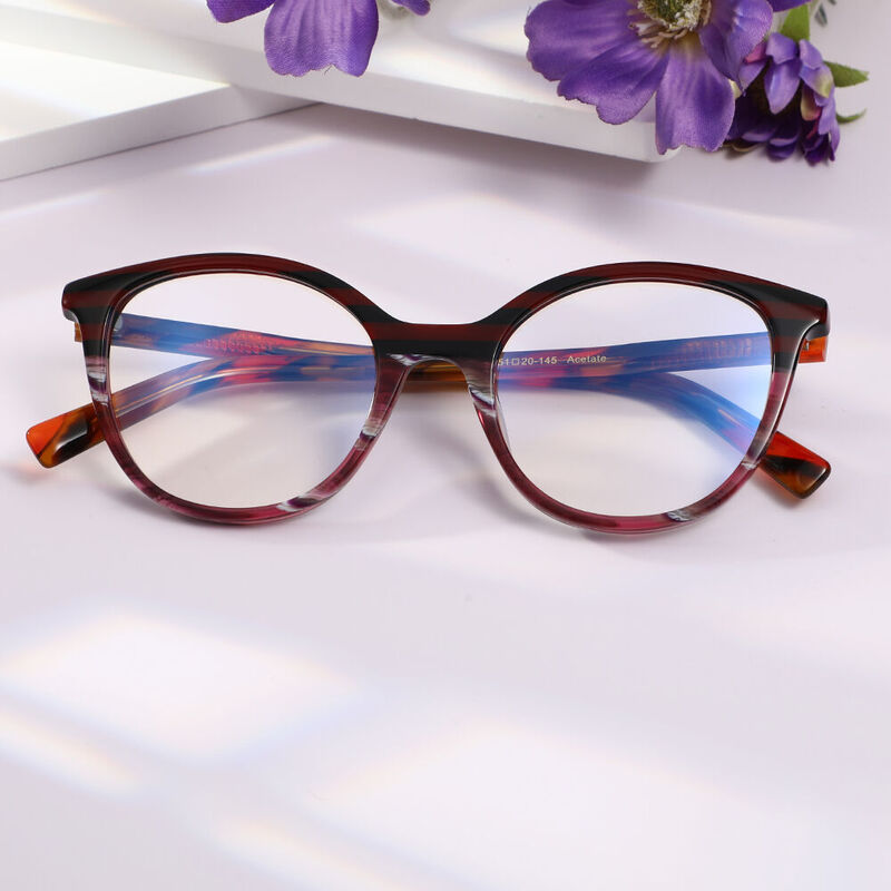 Elice Cat Eye Purple Glasses