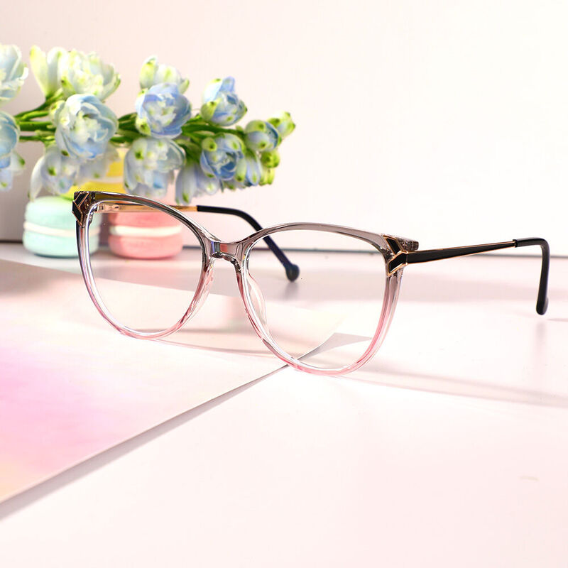 Eleano Cat Eye Gray Glasses