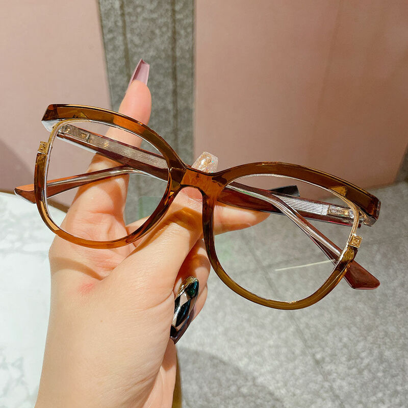 Sainsbu Cat Eye Brown Glasses
