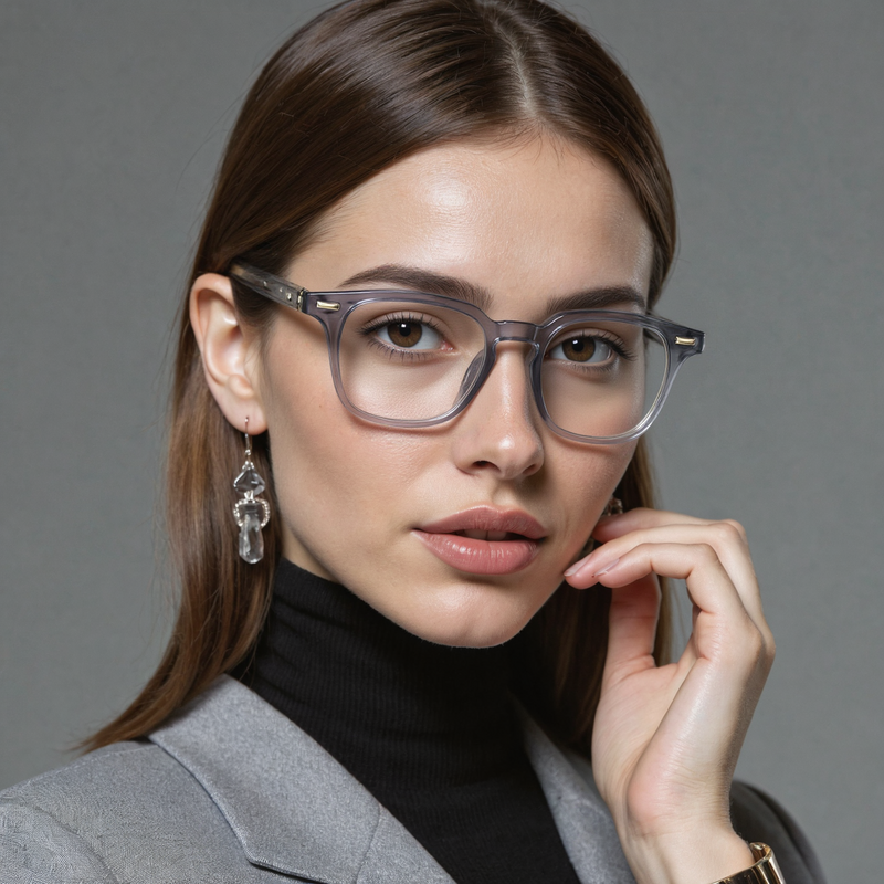 Kenneth Square Grey Glasses