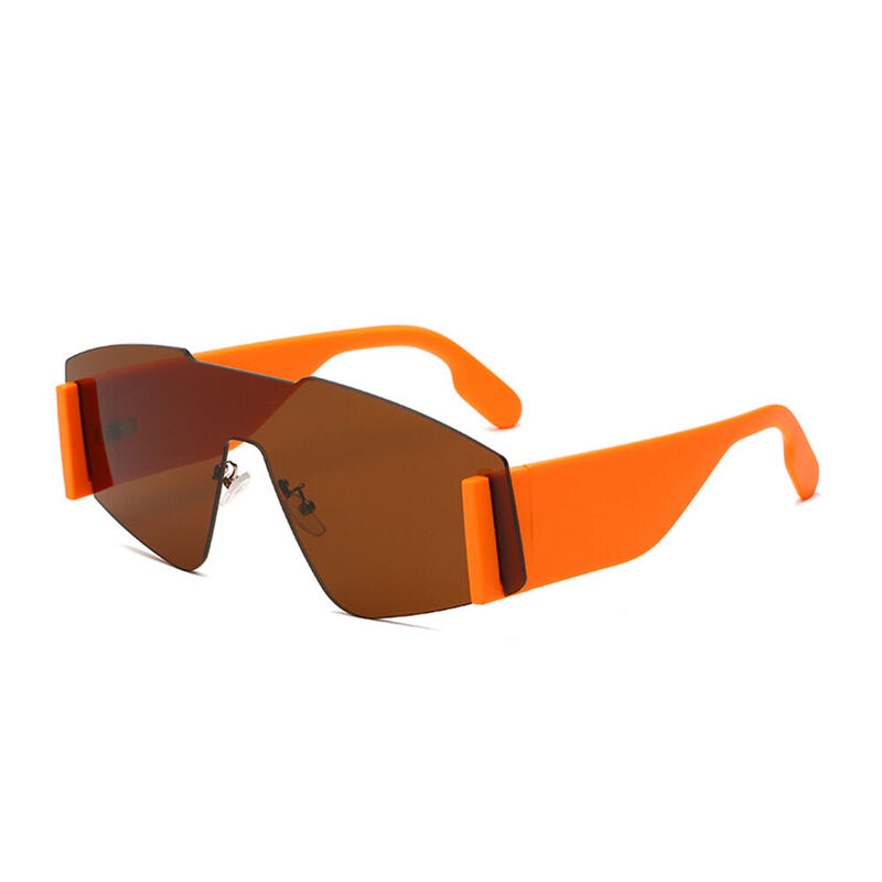 Striata Oval Orange Sunglasses