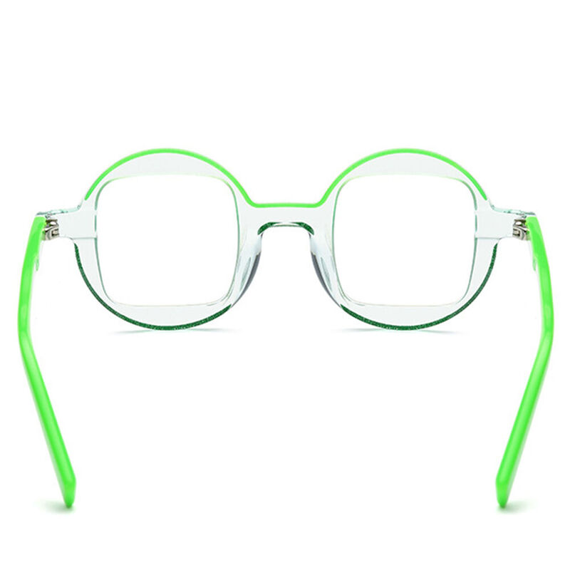 Irene Round Green Glasses