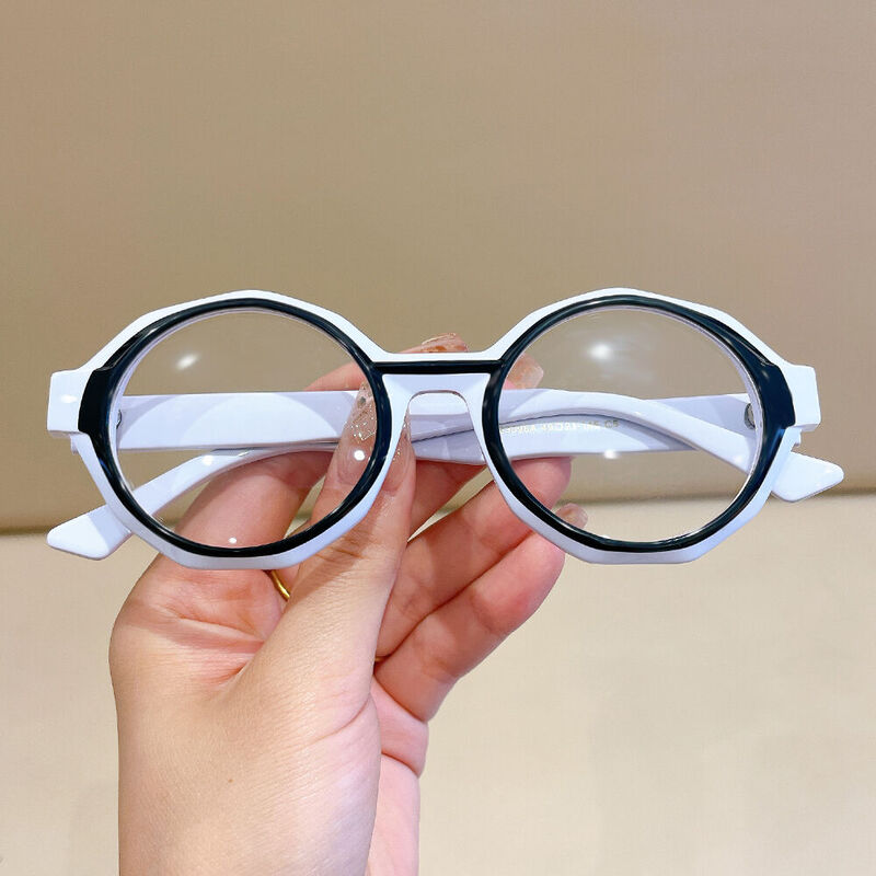 Mure Round White Glasses