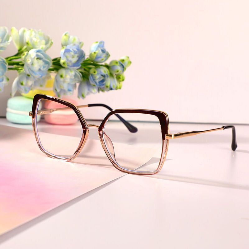 Jackso Cat Eye Brown Glasses