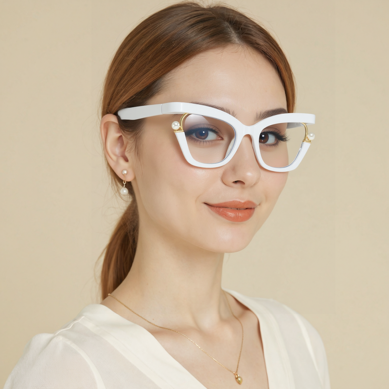 Halona Cat Eye Weiße Brille