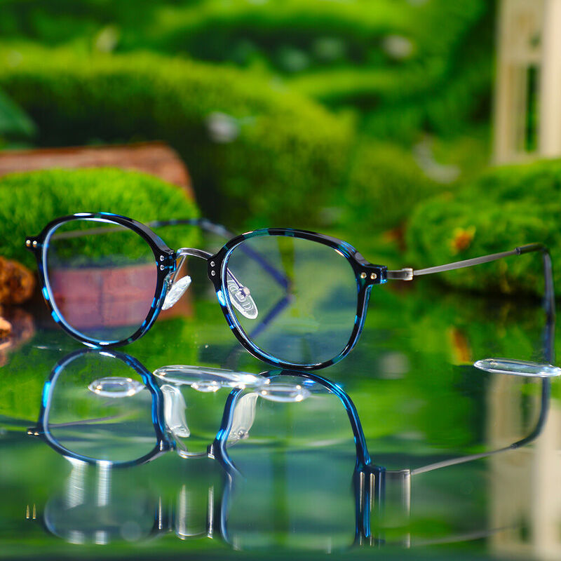 Woodrow Quadratische Blaue Brille