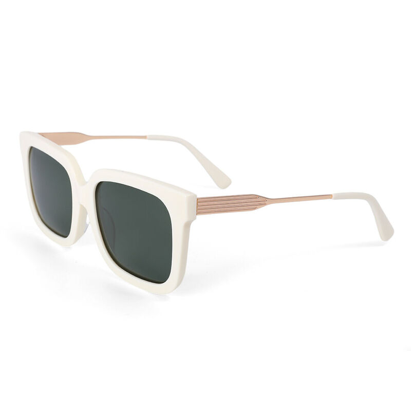Vinyl Square Beige Sunglasses