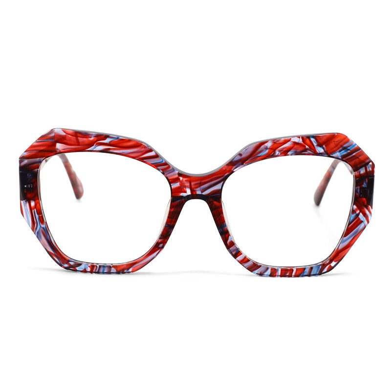 Tim Geometric Red Glasses
