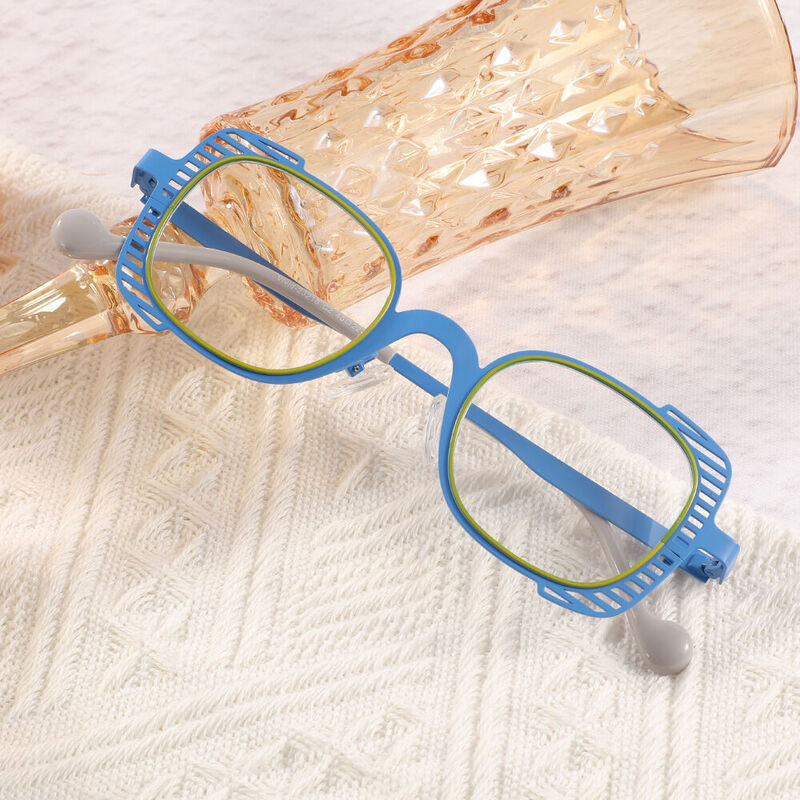 Colbert Square Blue Glasses