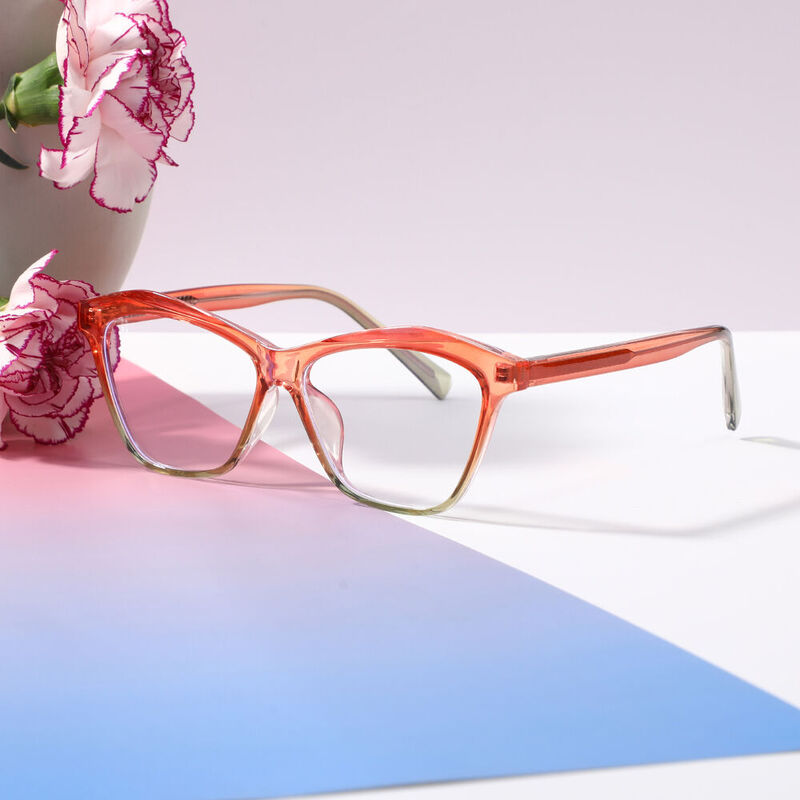 Elsiea Cat Eye Orange Glasses
